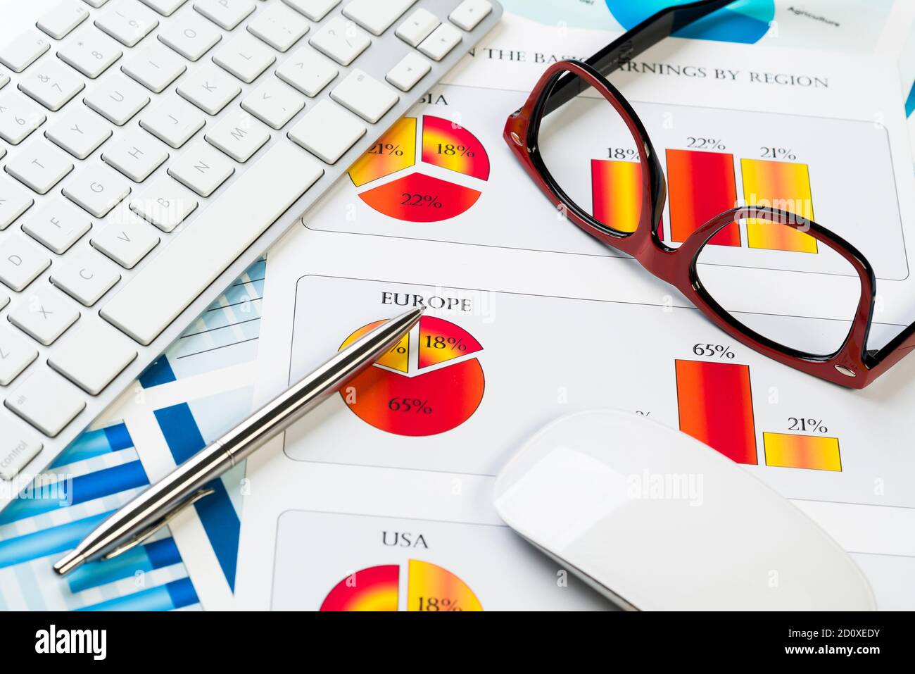 Preparing average sales report stock photo alamy