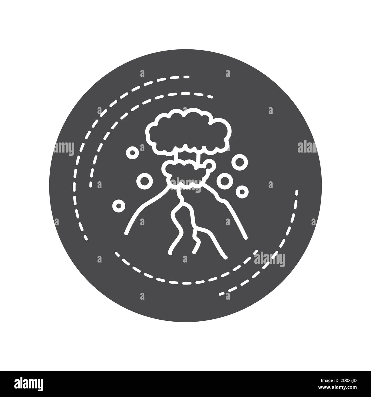 Eruption black glyph icon on white background. The outpouring of magma. Ejection of ash. Pictogram for web page, mobile app, promo. UI UX GUI design Stock Vector
