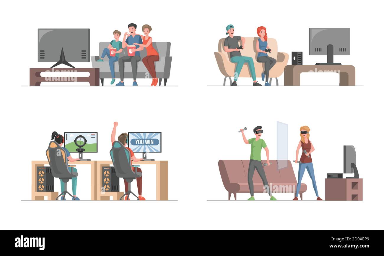Virtual reality tv screen Stock Vector Images - Alamy