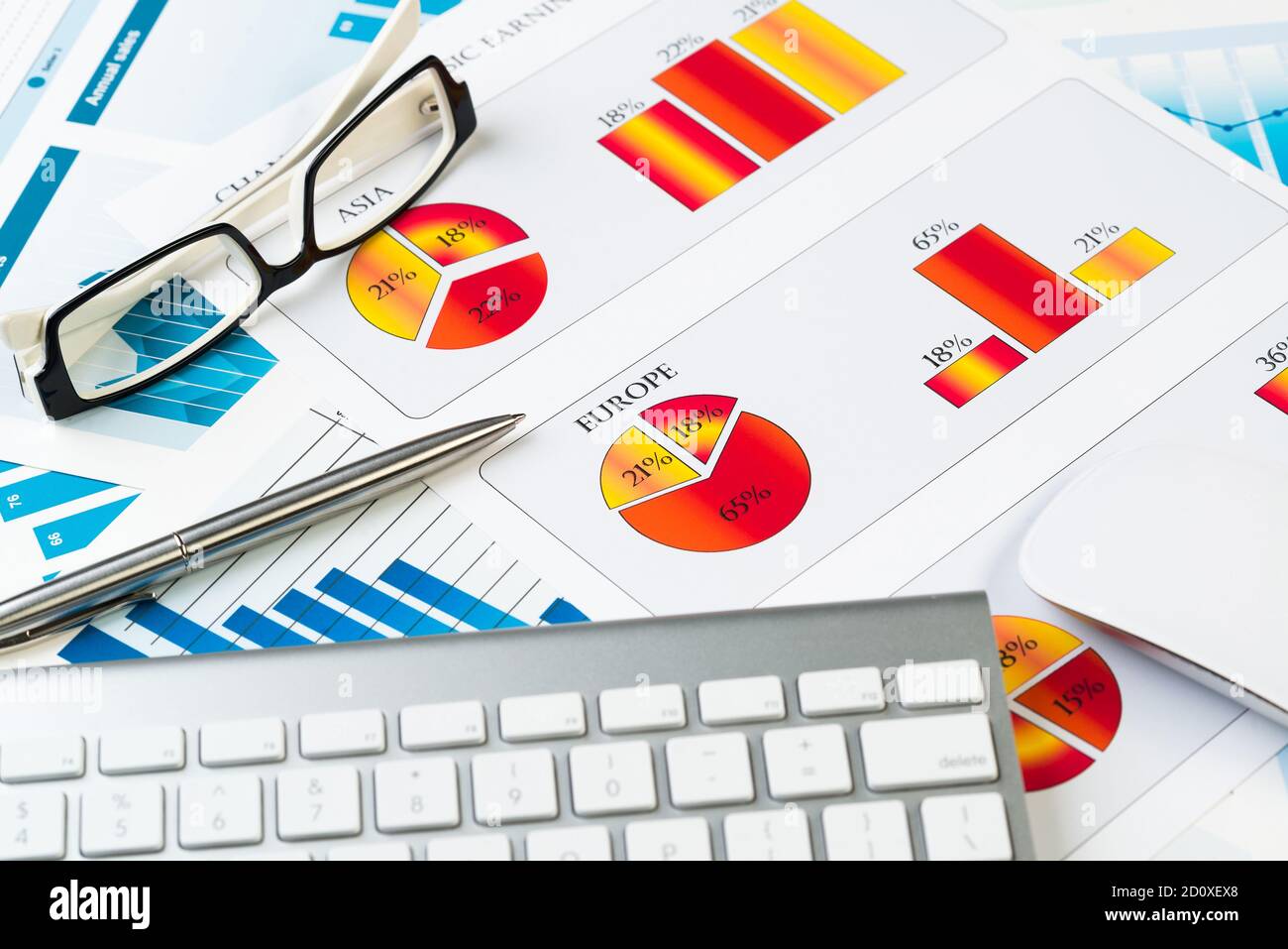 Preparing average sales report stock photo alamy