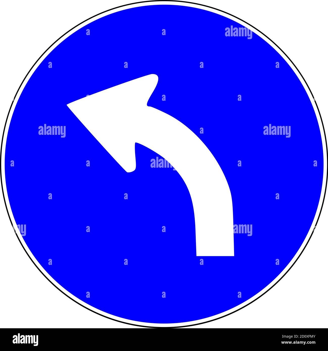 turn-left-ahead-blue-road-sign-stock-photo-alamy