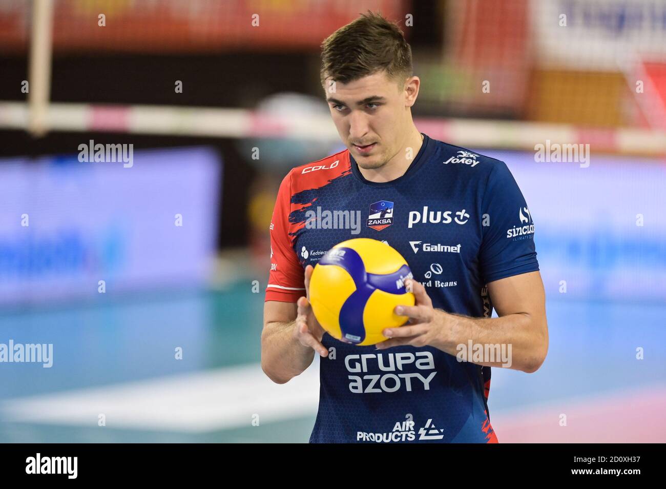Lukasz Kaczmarek of ZAKSA seen in action during the Polish Volleyball