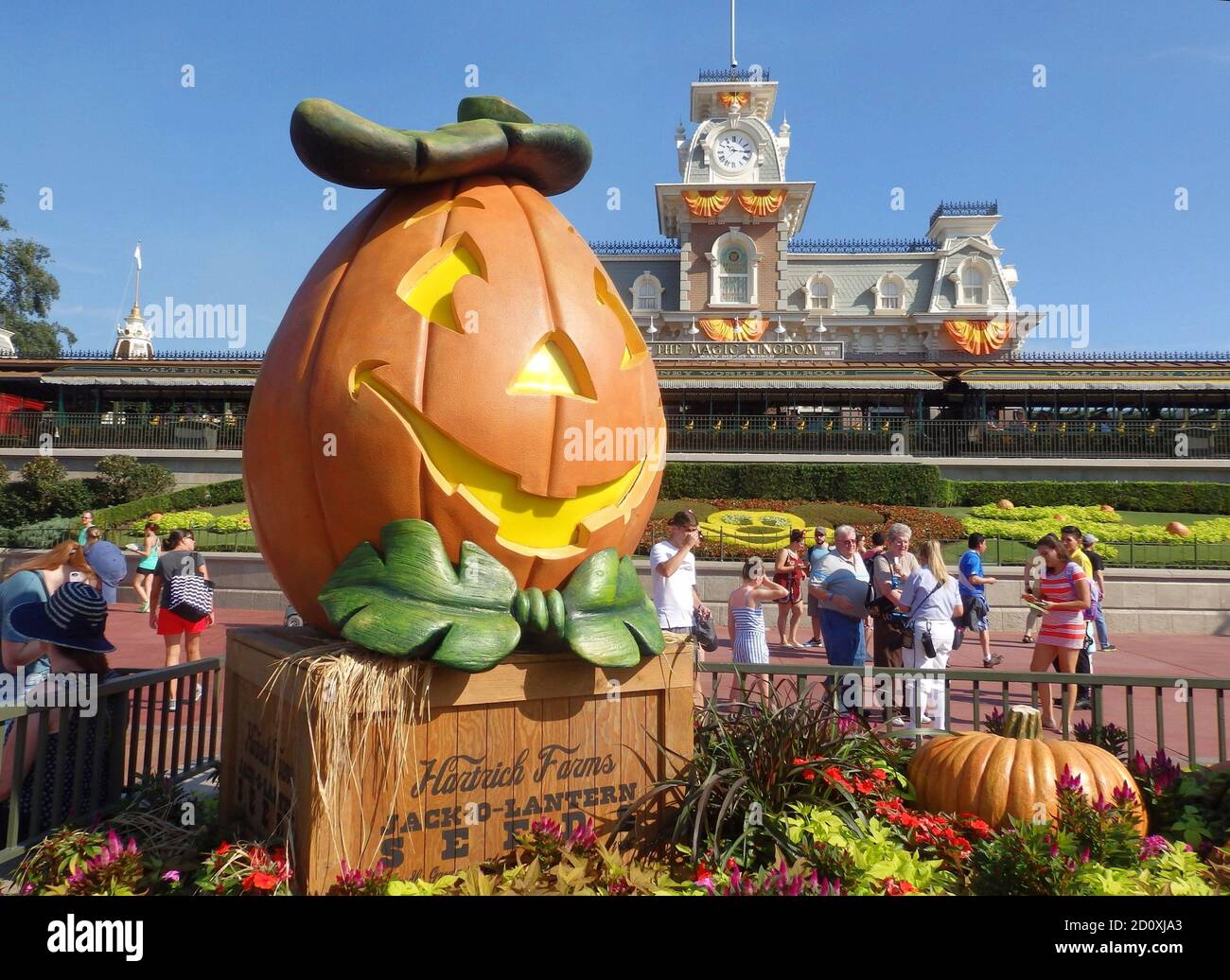 A Halloween pumpkin at Walt Disney World, Orlando, Florida, United States Stock Photo