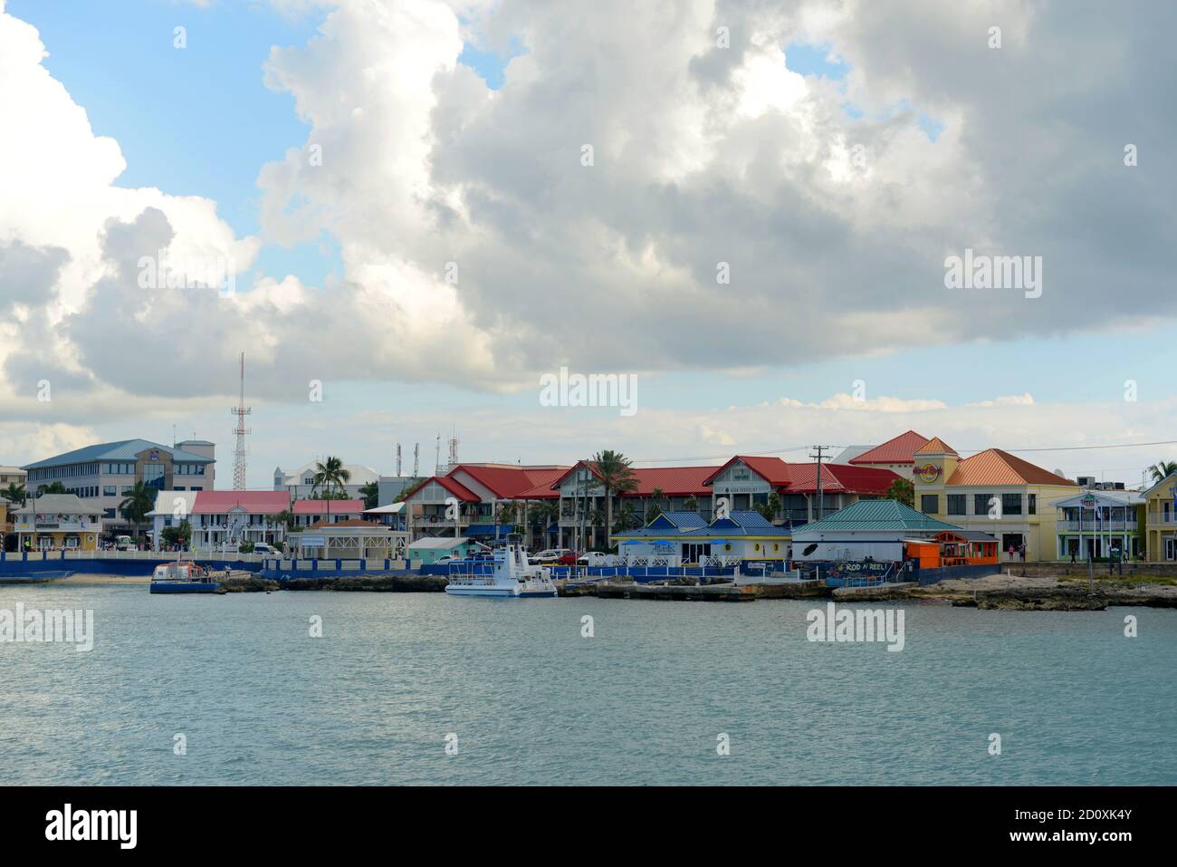 Aerial view of Port at Town, Grand Cayman, Cayman Islands Stock