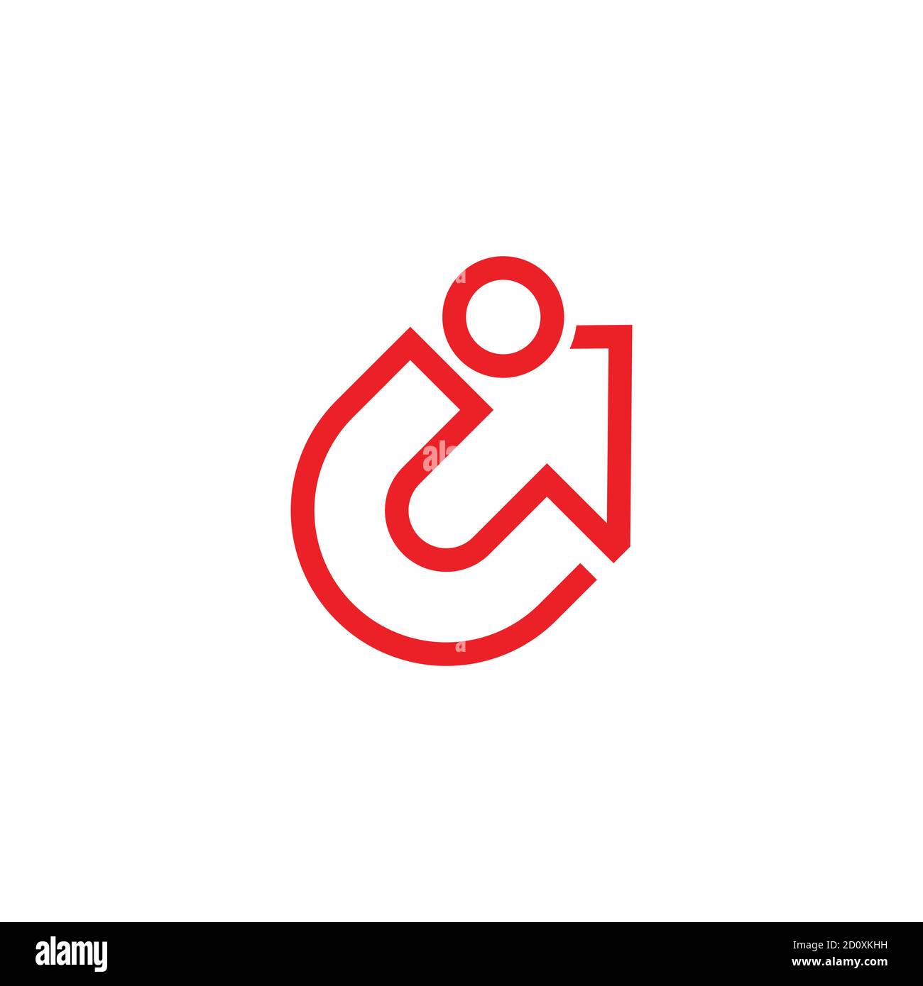 letter ic arrow up simple geometric line logo vector Stock Vector