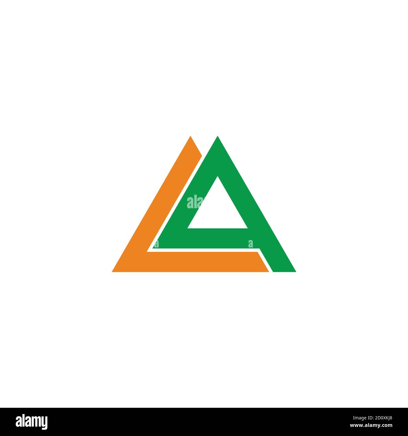 abstract letter la triangle line geometric design logo vector Stock Vector