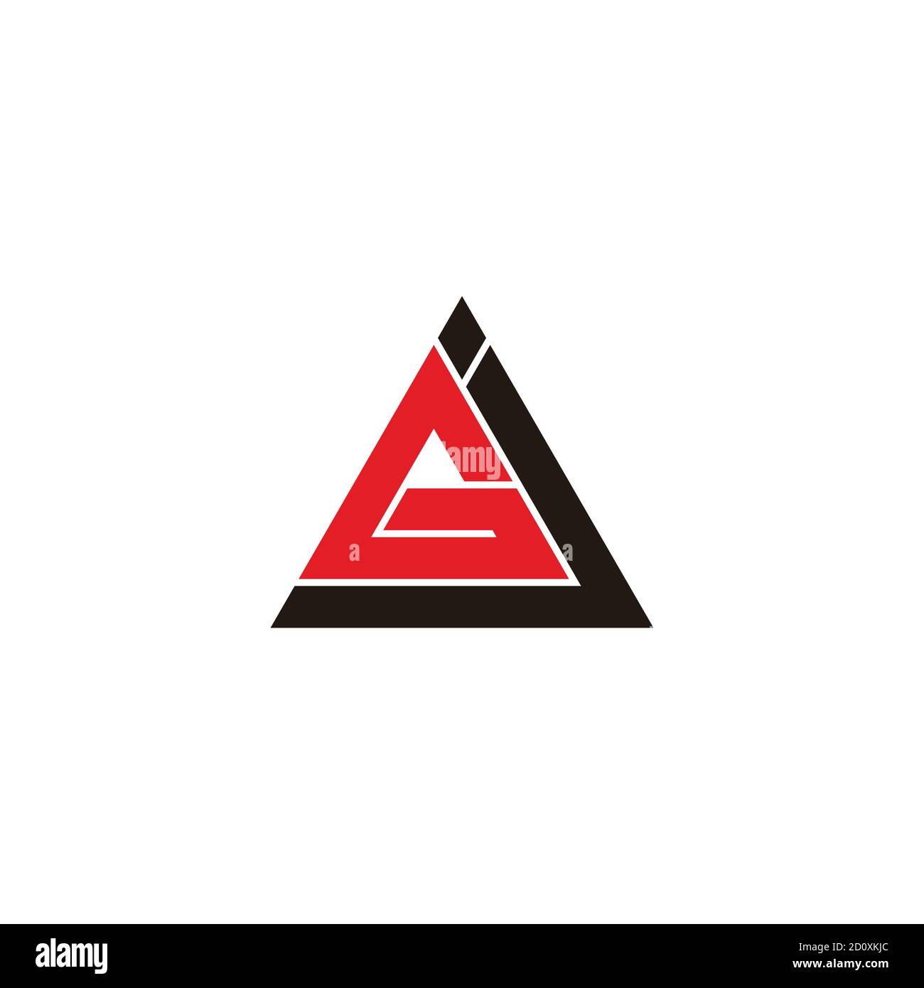 letters gj triangle simple geometric line art logo vector Stock Vector