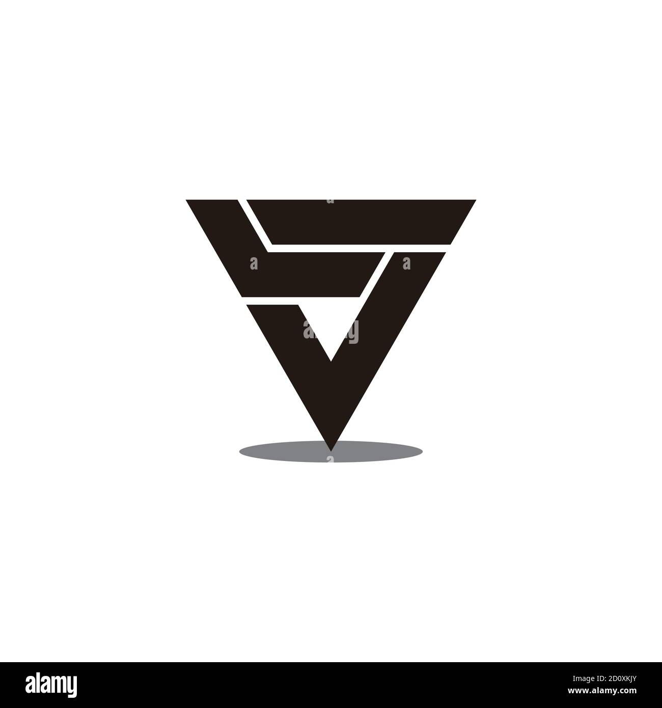 abstract stripes letter sv triangle geometric line logo vector Stock Vector