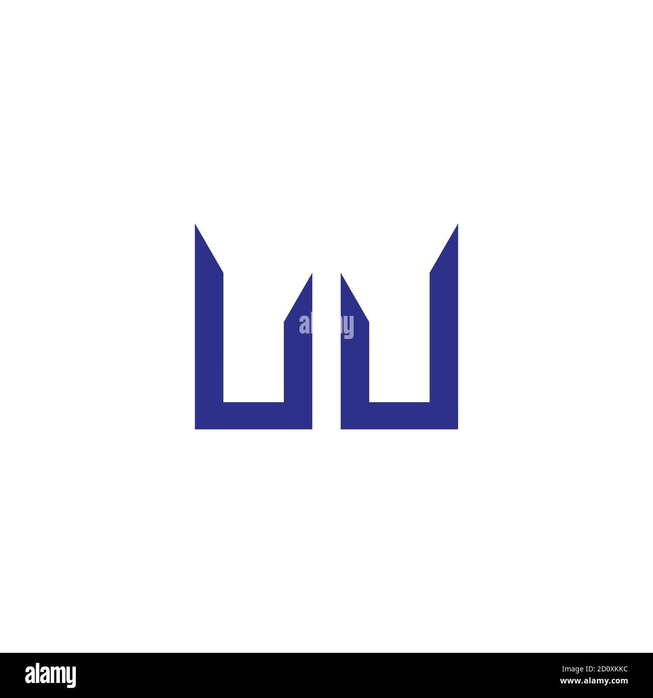abstract letter wj simple geometric linear logo vector Stock Vector