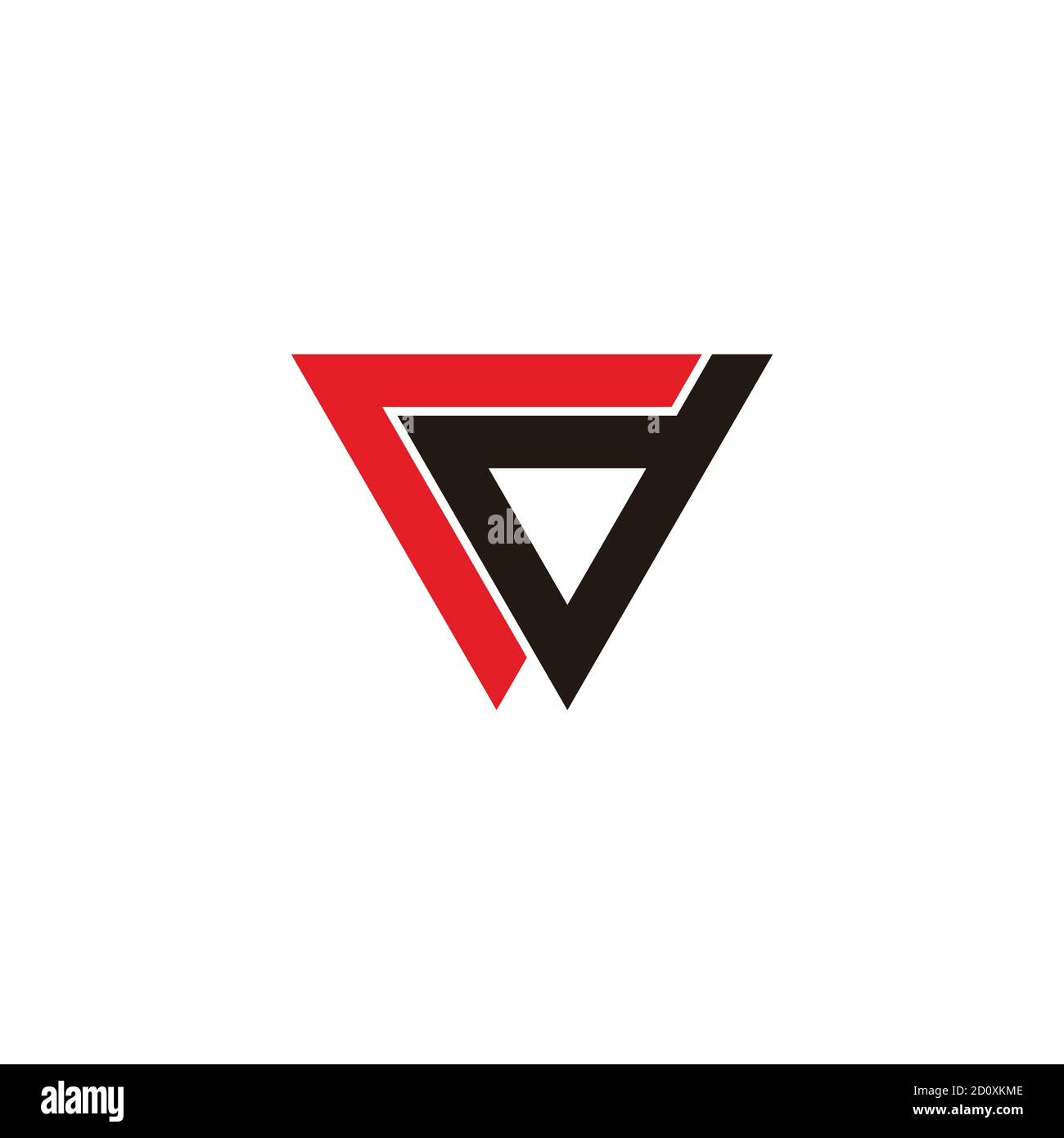 abstract letters rd triangle line arrow geometric logo vector Stock