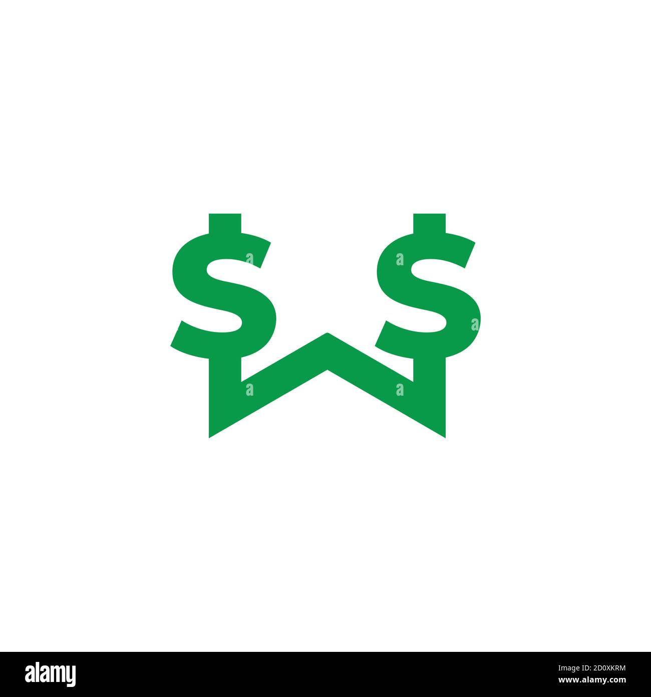 letter w green money dollar design symbol logo vector Stock Vector