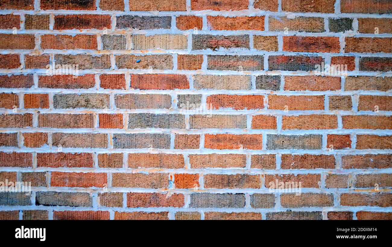 Brown Orange Brick Wall Stock Photo