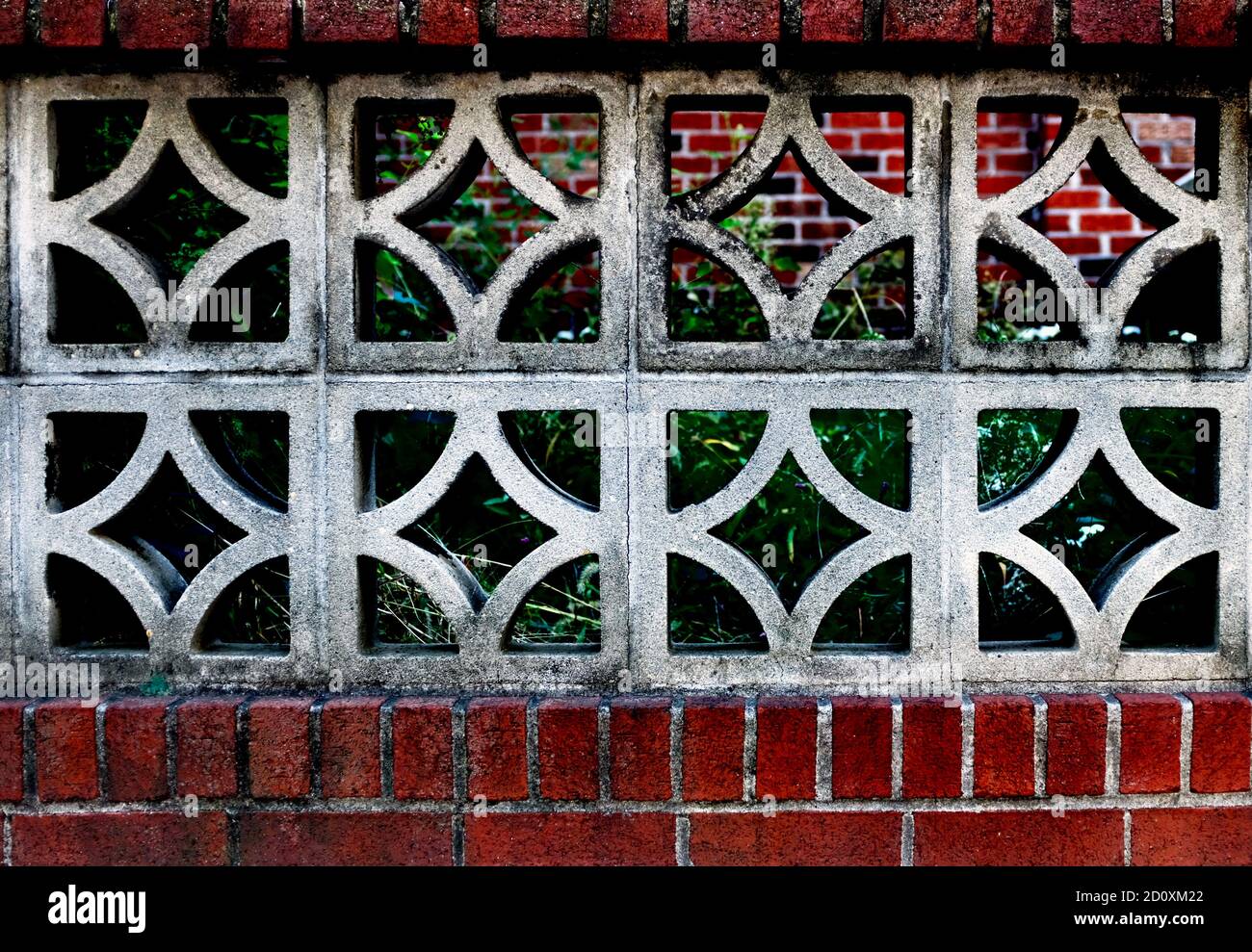 Red brick Wall with Concrete Decorative Detailing Stock Photo Alamy