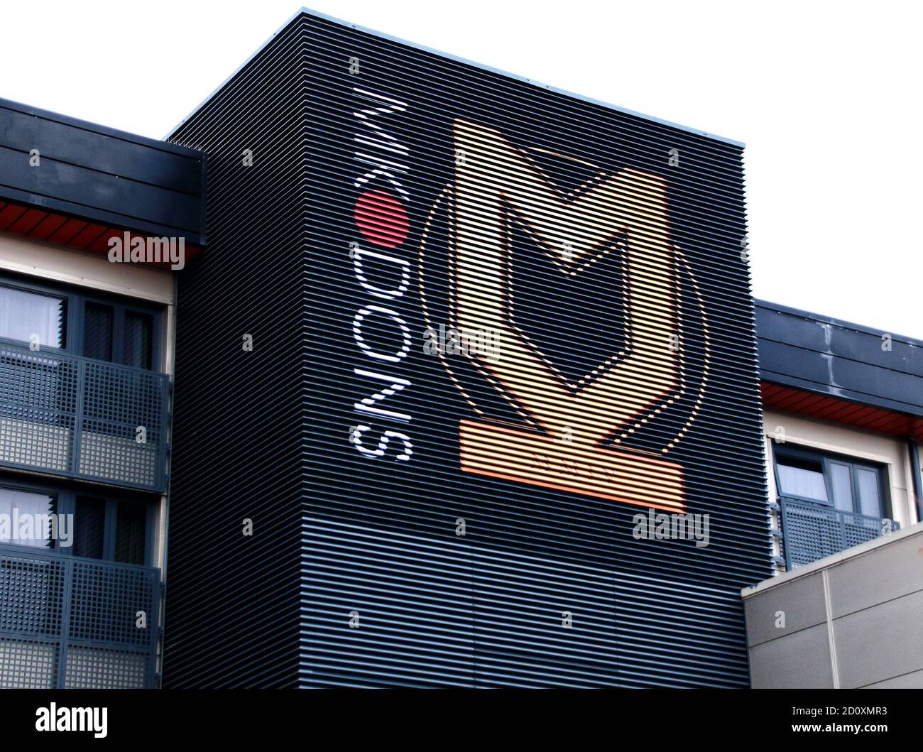 Milton Keynes, UK. 03rd Oct, 2020. MK Dons logo seen above the entrance to the stadium.EFL Sky Bet League One club MK Dons continues to play matches behind closed doors during the Covid-19 restrictions. The club's Marshall Arena is empty on a day they are playing league leaders Ipswich Town and would likely have had a full house. Many clubs outside the English Premier League fear for their future without any financial help with no revenue coming in on match days. Result of the game - MK Dons drew with Ipswich Town 1-1 in the EFL Sky Bet League One. Credit: SOPA Images Limited/Alamy Live News Stock Photo