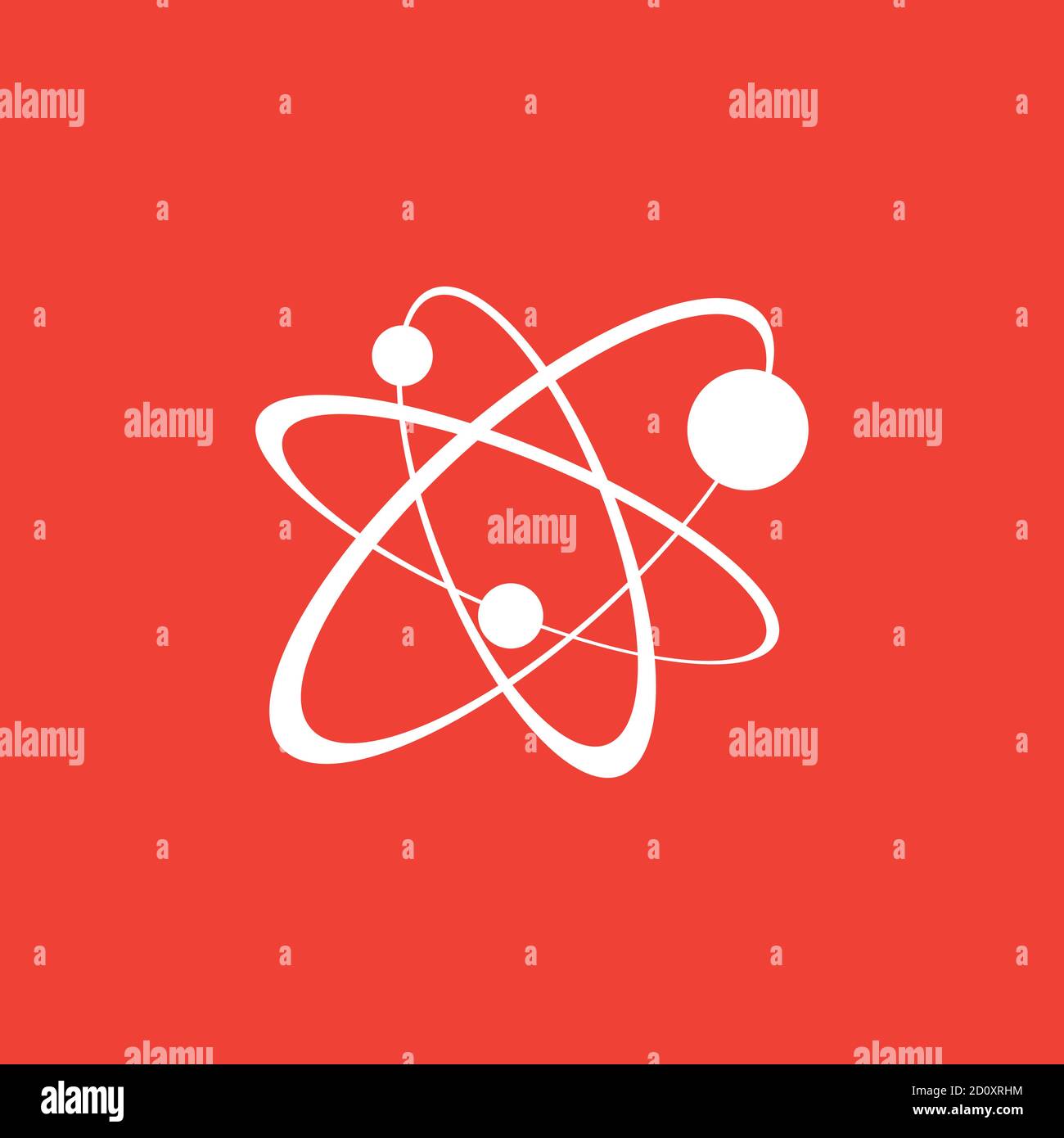 Galaxy Icon On Red Background. Red Flat Style Vector Illustration. Stock Vector