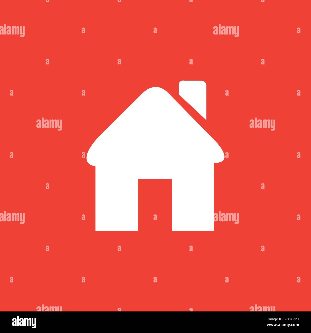 Home Icon On Red Background. Red Flat Style Vector Illustration. Stock Vector