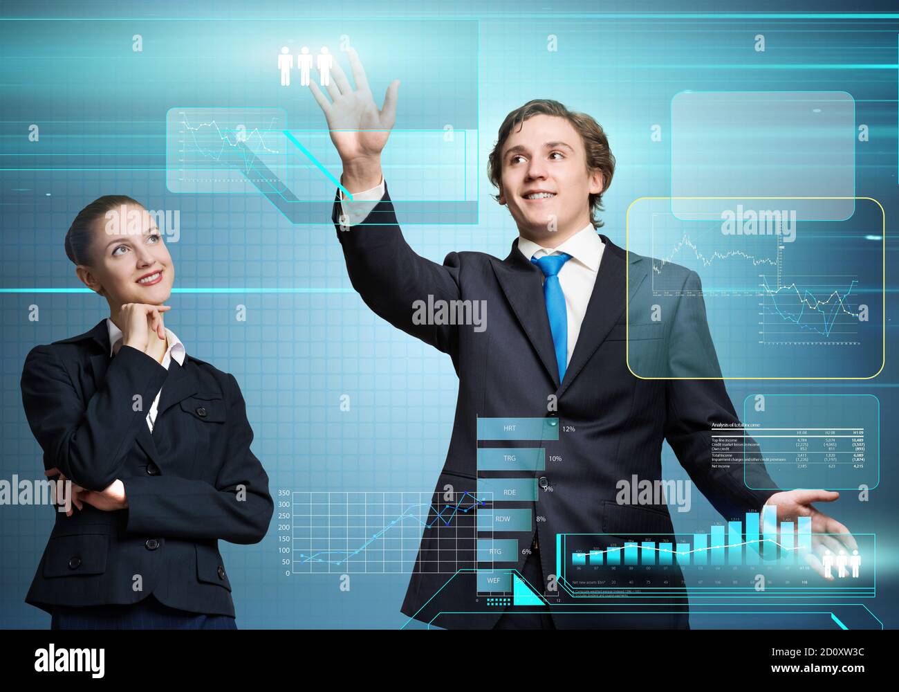 Businesspeople using modern technologies Stock Photo