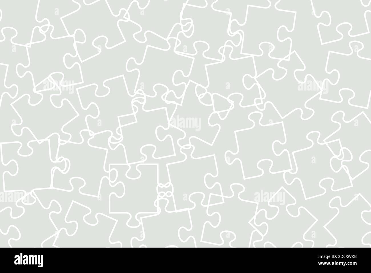 Puzzle background, banner, blank. Vector jigsaw section template.  Confusion of pieces, mess mosaic. Stock Vector