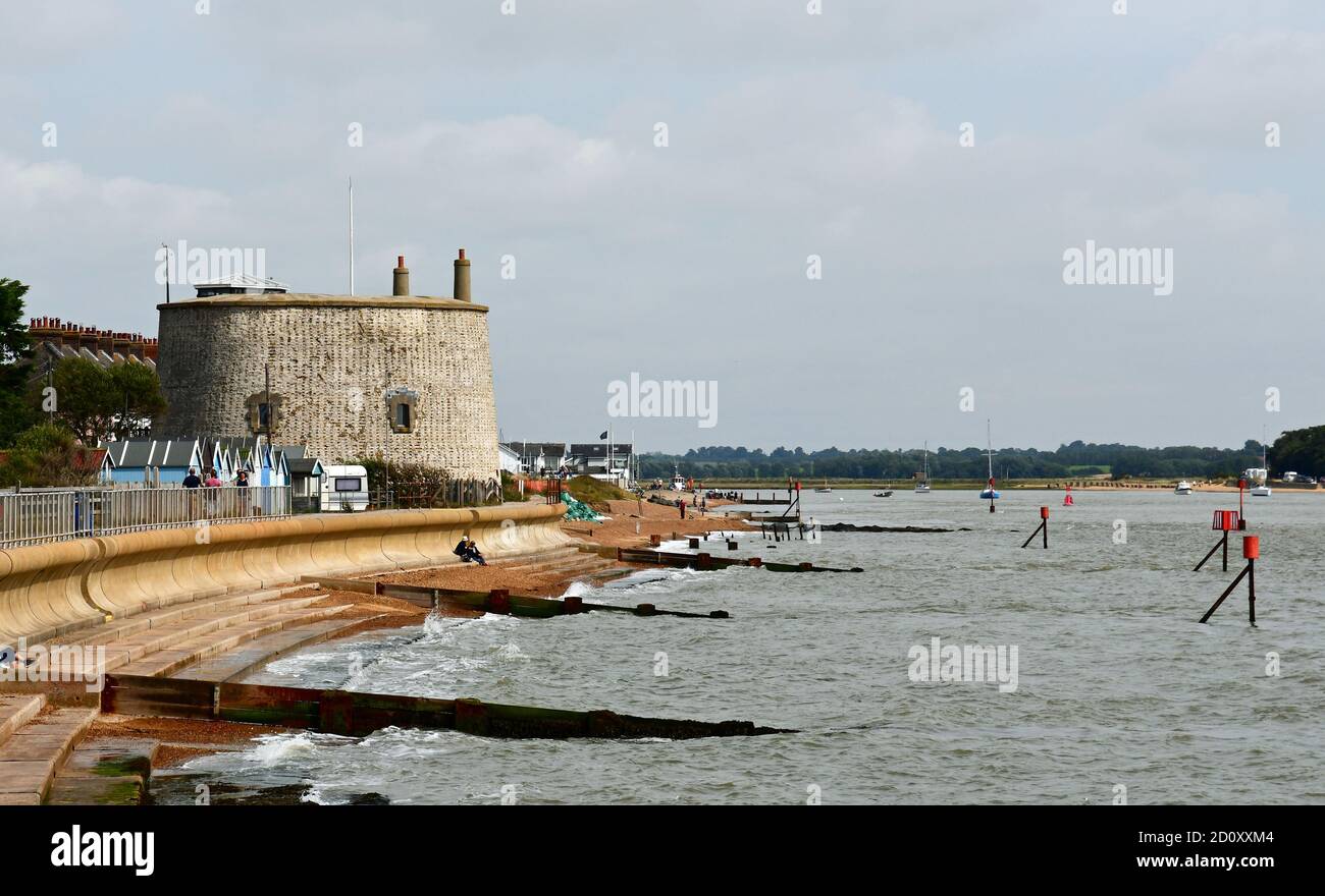 Martello Tower U at Felixstowe Ferry, Suffolk, UK Stock Photo