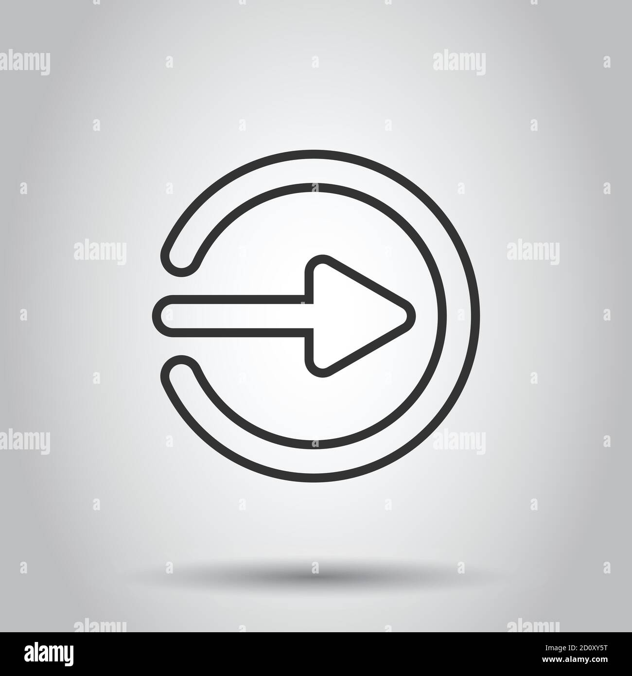 Login icon in flat style. Arrow access vector illustration on white ...