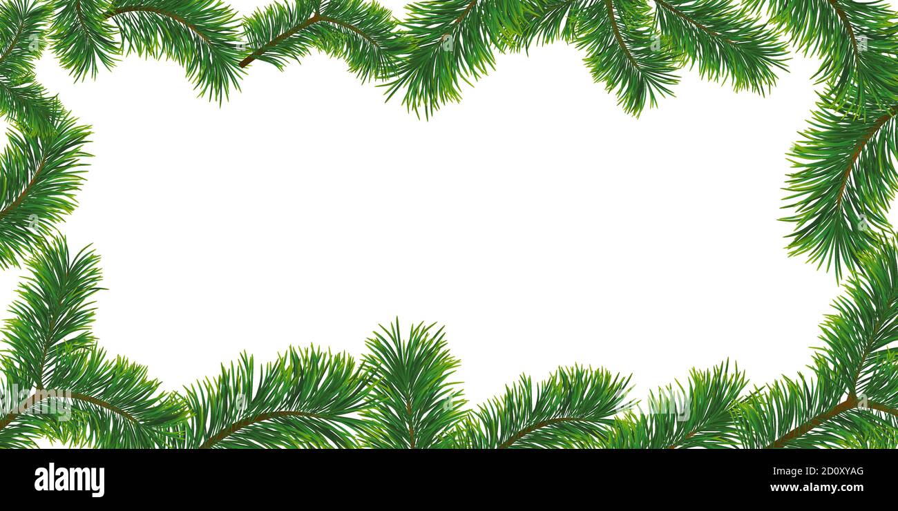 Christmas background with fir branches. Vector illustration with frame ...