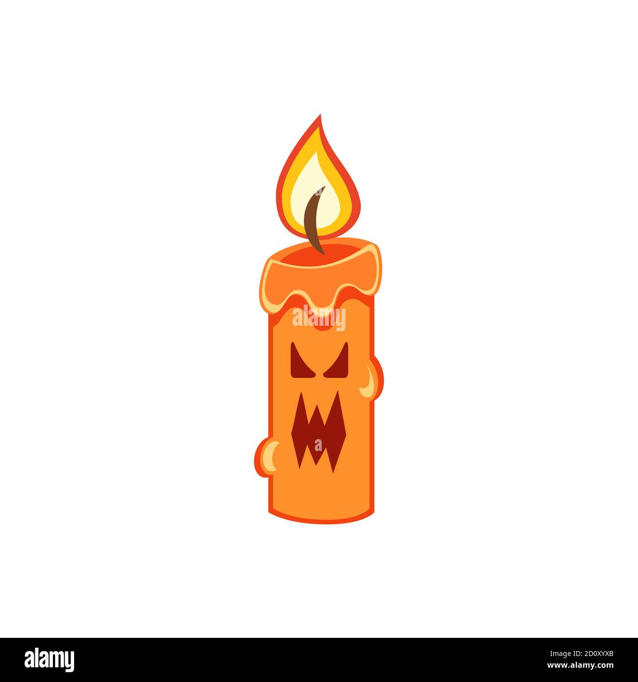 Halloween Monster Candle. Halloween spooky character with evil eyes and  teeth. Orange scary candle burning with dripping wax. Angry face. Vector  Stock Vector Image & Art - Alamy
