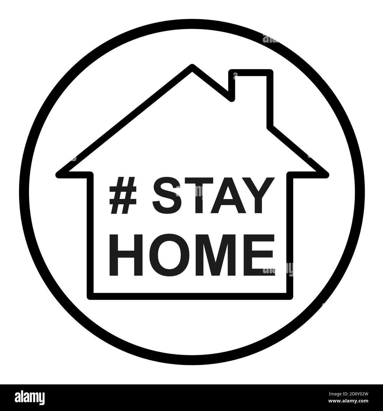 Stay home icon, house symbol, quarantine covid virus vector illustration isolated on white background . Stock Vector