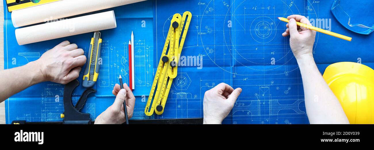 Professional repairmans at work Stock Photo