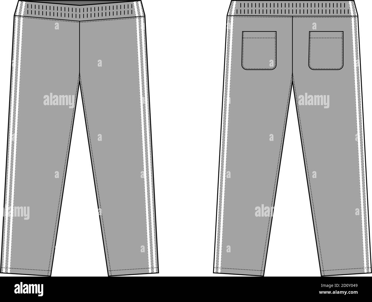 Sports jersey pants vector template illustration / gray and white Stock Vector