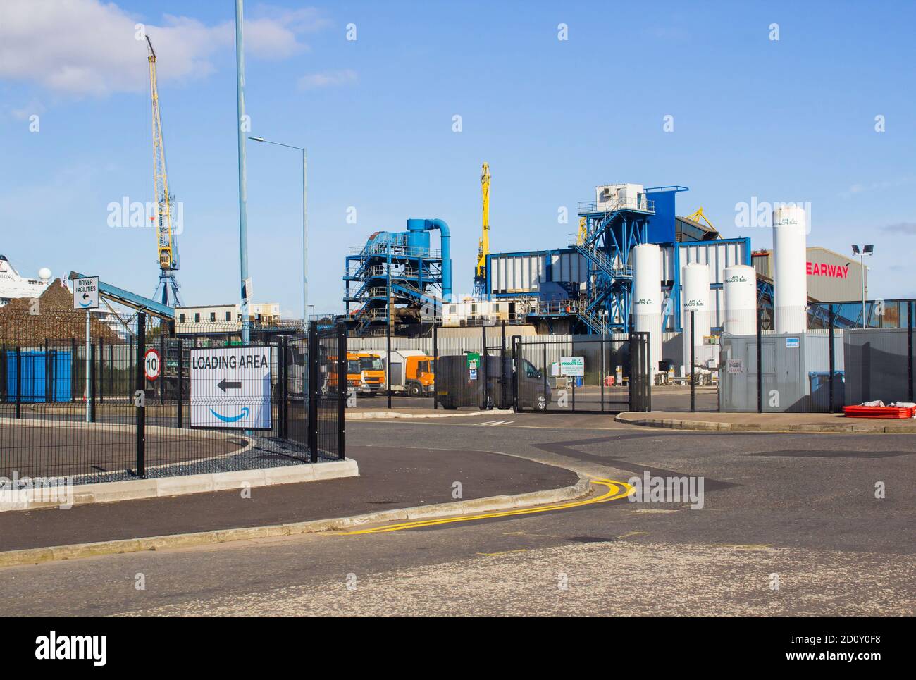 27 September 2020 A modern gas storage depot in Belfast's Titanic Quarter in Northern Irelandof Air Products. This is an Irish base of the global Air Stock Photo