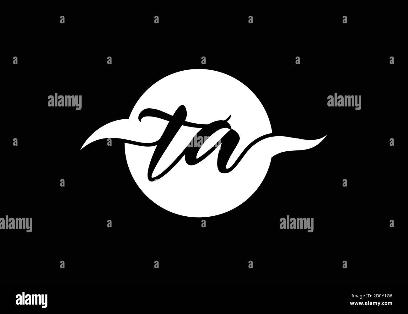 Initial Monogram Letter T A Logo Design Vector Template. T A Letter Logo Design Stock Vector