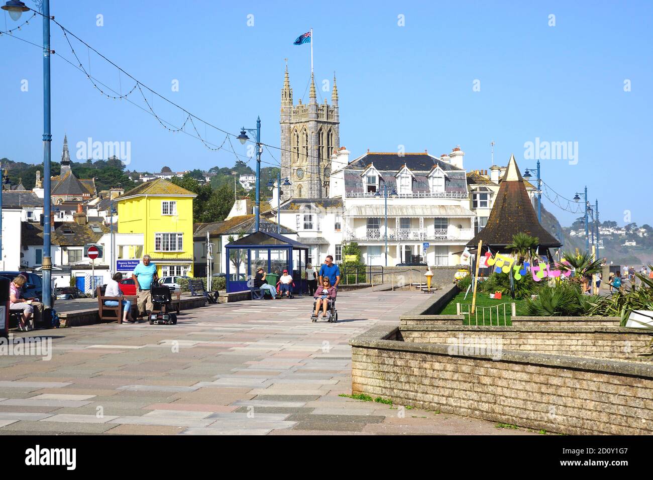 Teignmouth, Devon, UK. September 17, 2020. holidaymakers and locals enjoying the Den Promenade at Teignmouth in Devon, UK. Stock Photo