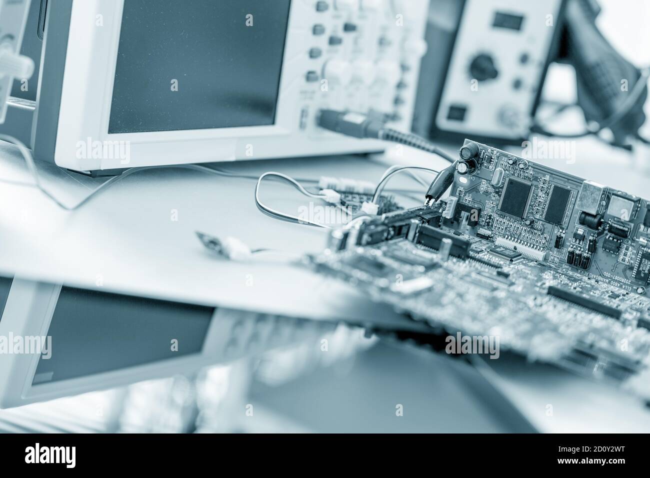 Electronic equipment repair laboratory Stock Photo Alamy