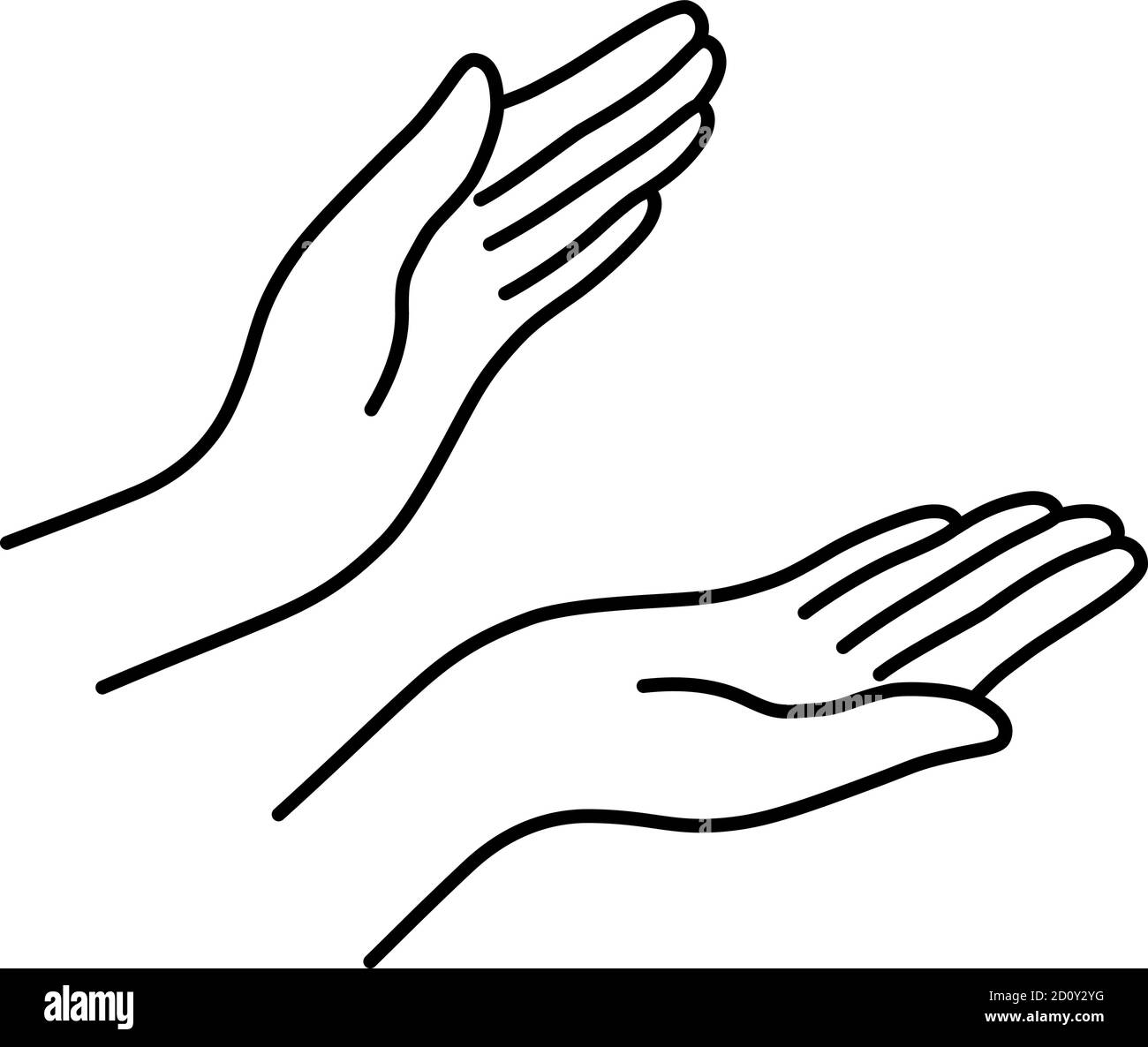 thin line woman hands like applause Stock Vector