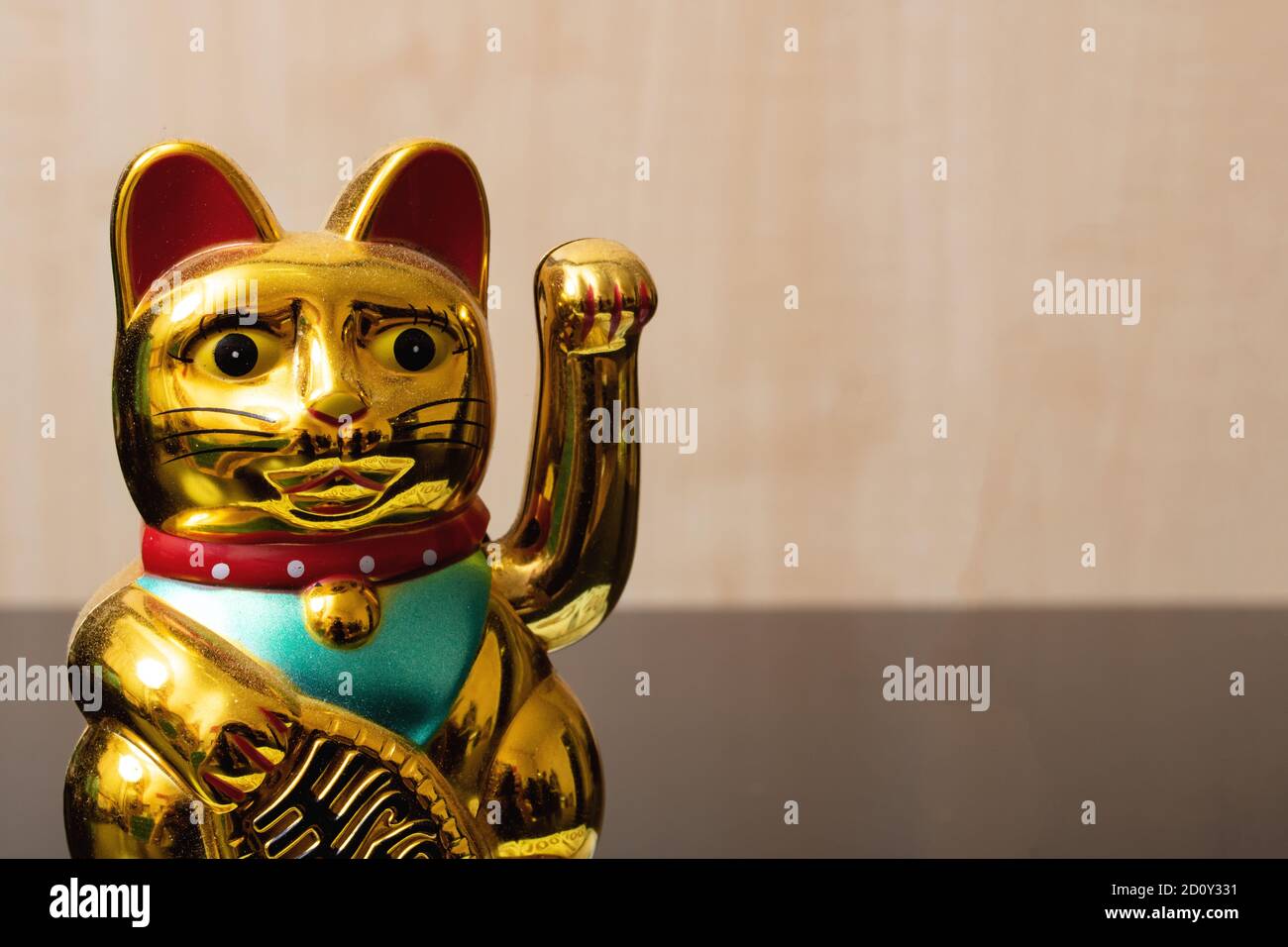 Maneki neko cat closeup, japan lucky charm Stock Photo