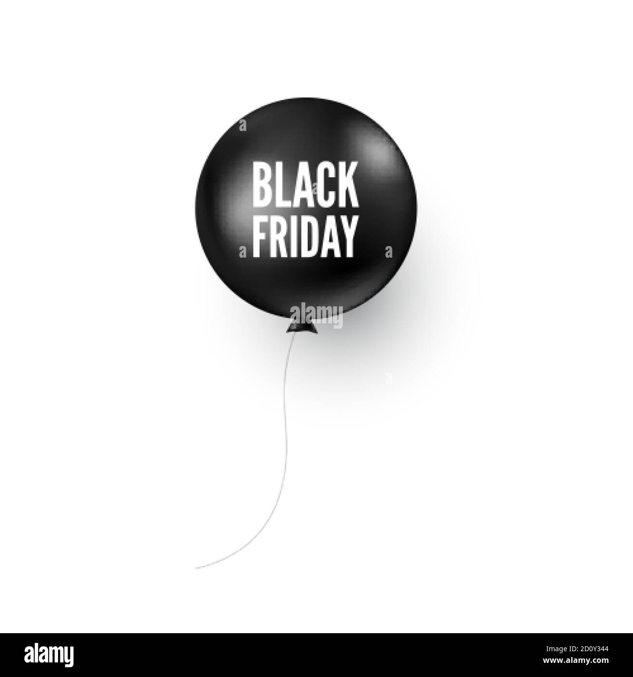 Black balloon with Black Friday text. Discount banner or poster design  element. Vector illustration Stock Vector Image & Art - Alamy