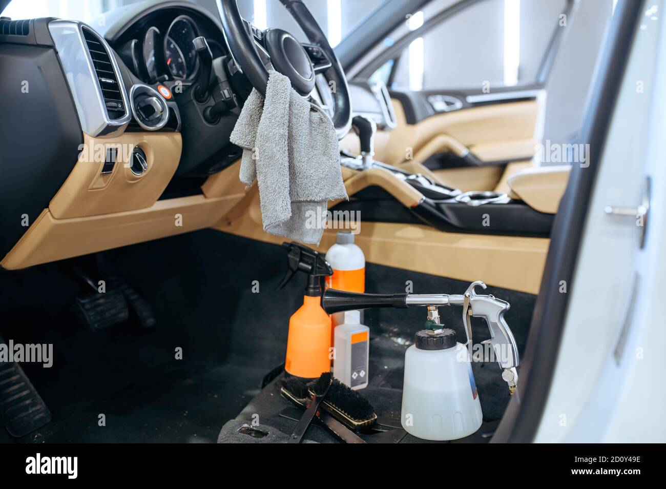 car-interior-and-tools-for-dry-cleaning-detailing-stock-photo-alamy