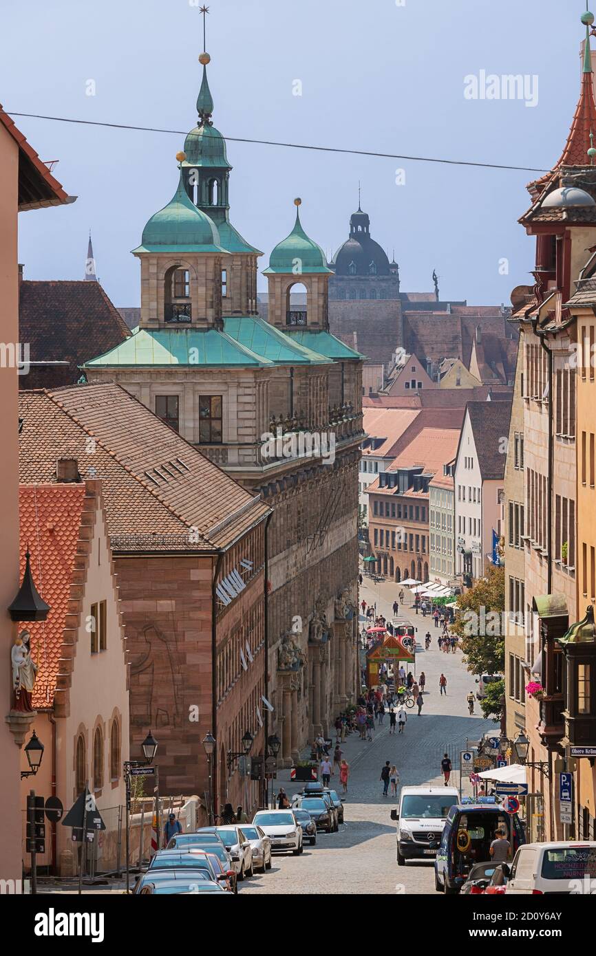 Editorial: NUREMBERG, BAVARIA, GERMANY, August 11, 2020 - Looking down ...