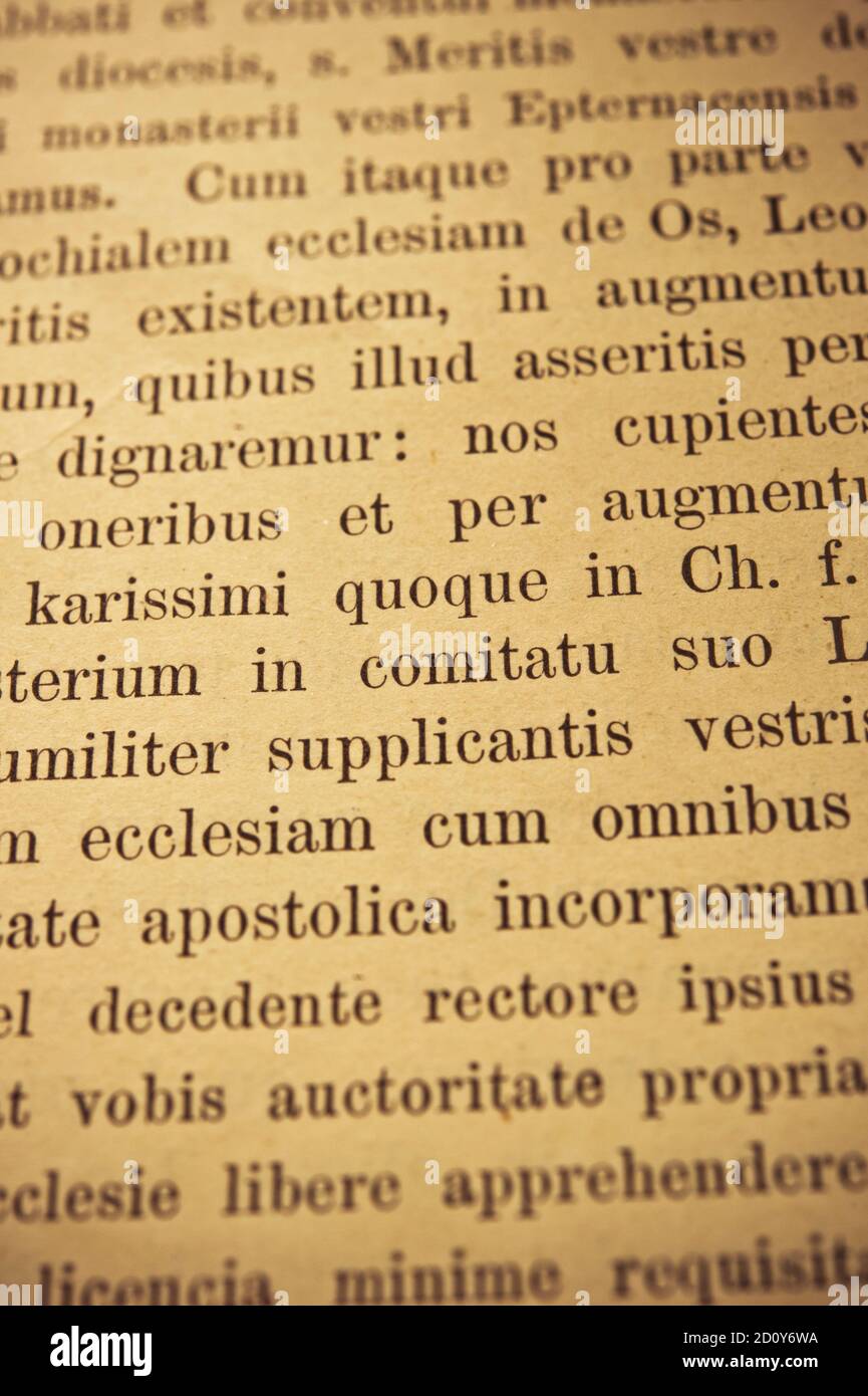 Old Book Page Latin High Resolution Stock Photography And Images Alamy