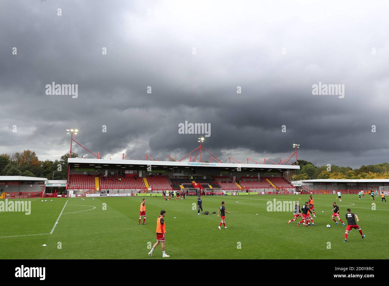 General view during the Sky Bet League Two match between Crawley Town and Southend United at the People’s Pension Stadium in Crawley . 03 October 2020 Stock Photo