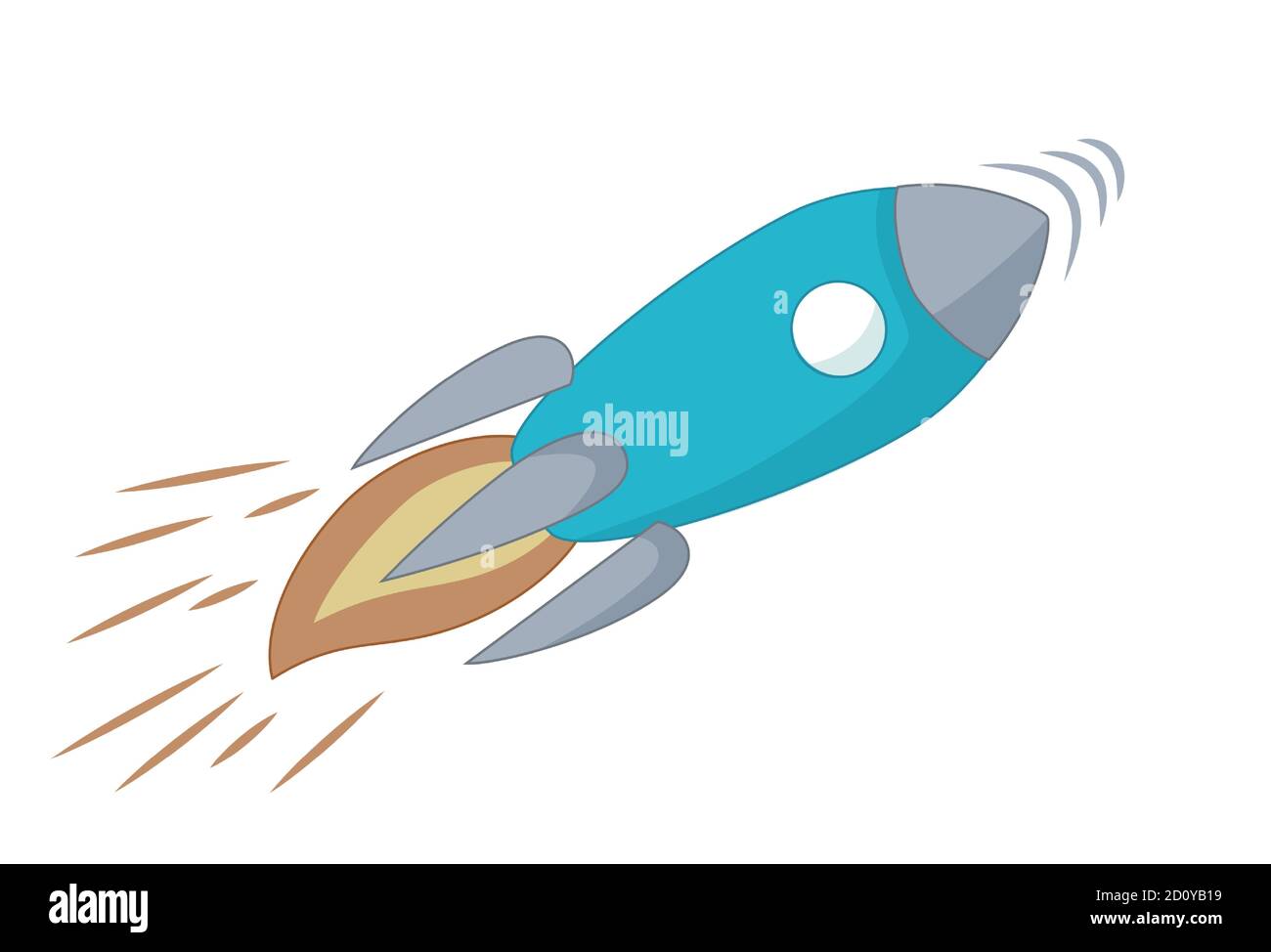 Rocket flying in outer space. Sci-fi concept in cartoon style. Vector  illustration Stock Vector Image & Art - Alamy