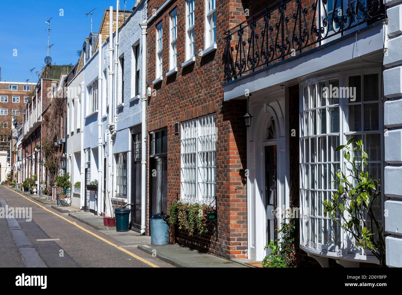 Mews house residential apartments in Marylebone London England UK which