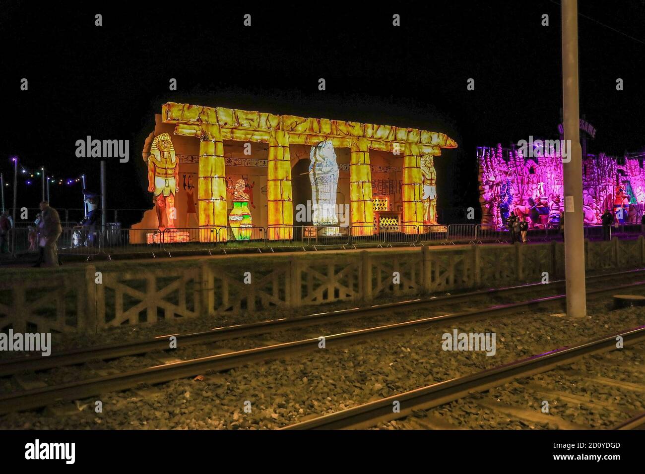 An Egyptian themed illumination at Blackpool Illuminations, Blackpool, Lancashire, England, UK Stock Photo
