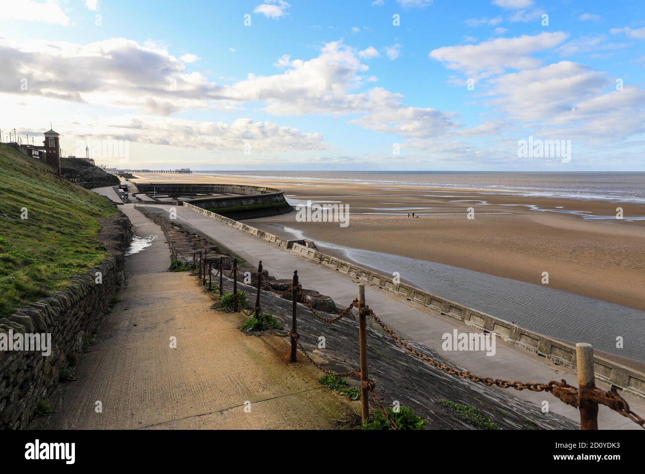 Promenade on the seafront at Blackpool, Lancashire, England, UK Stock Photo