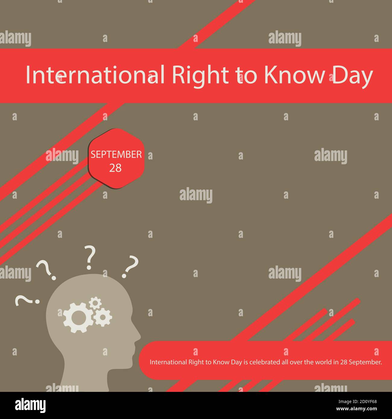 International Right to Know Day is celebrated all over the world in 28 September. Stock Vector