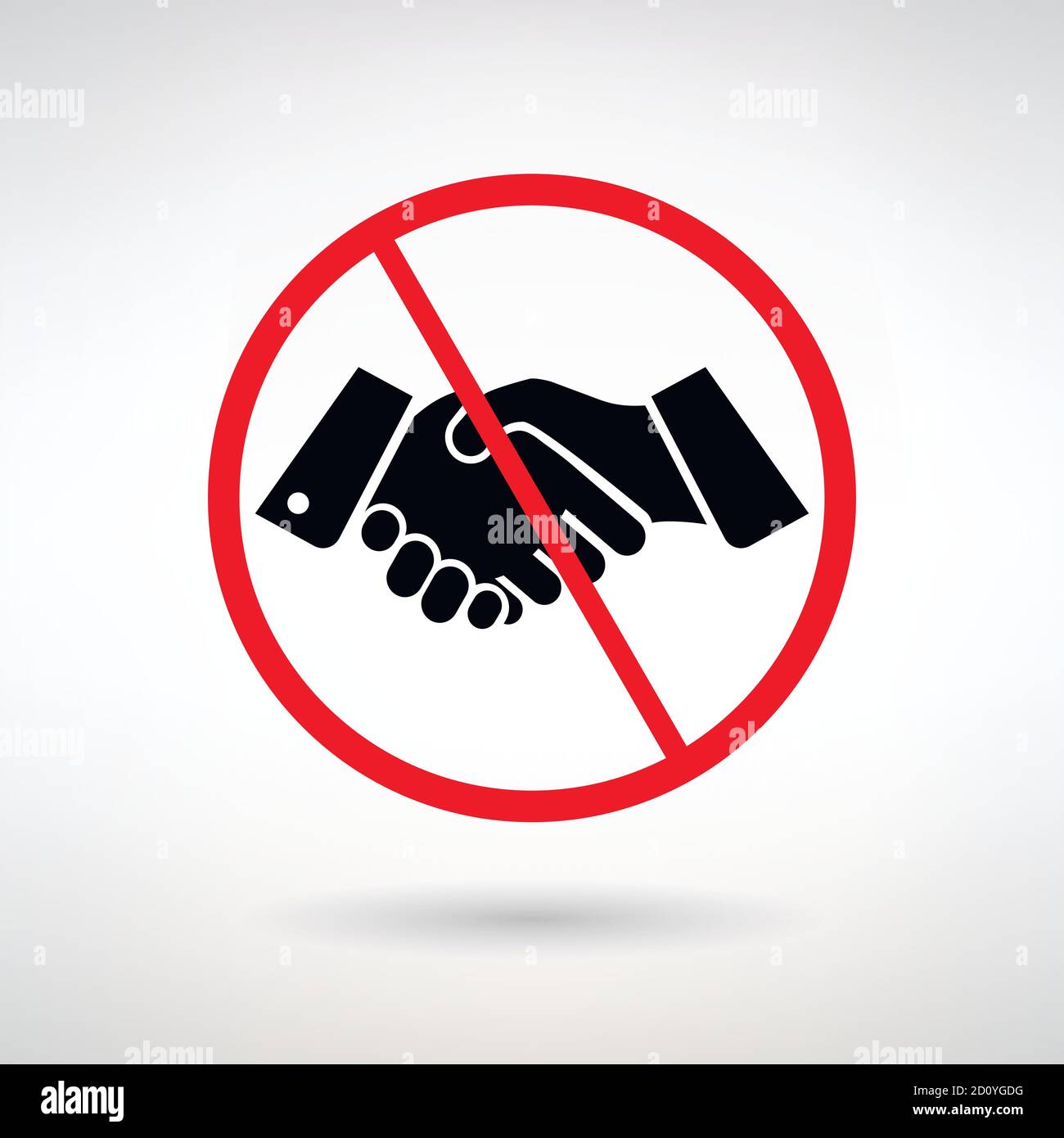 prohibiting handshake sign on a light background Stock Vector
