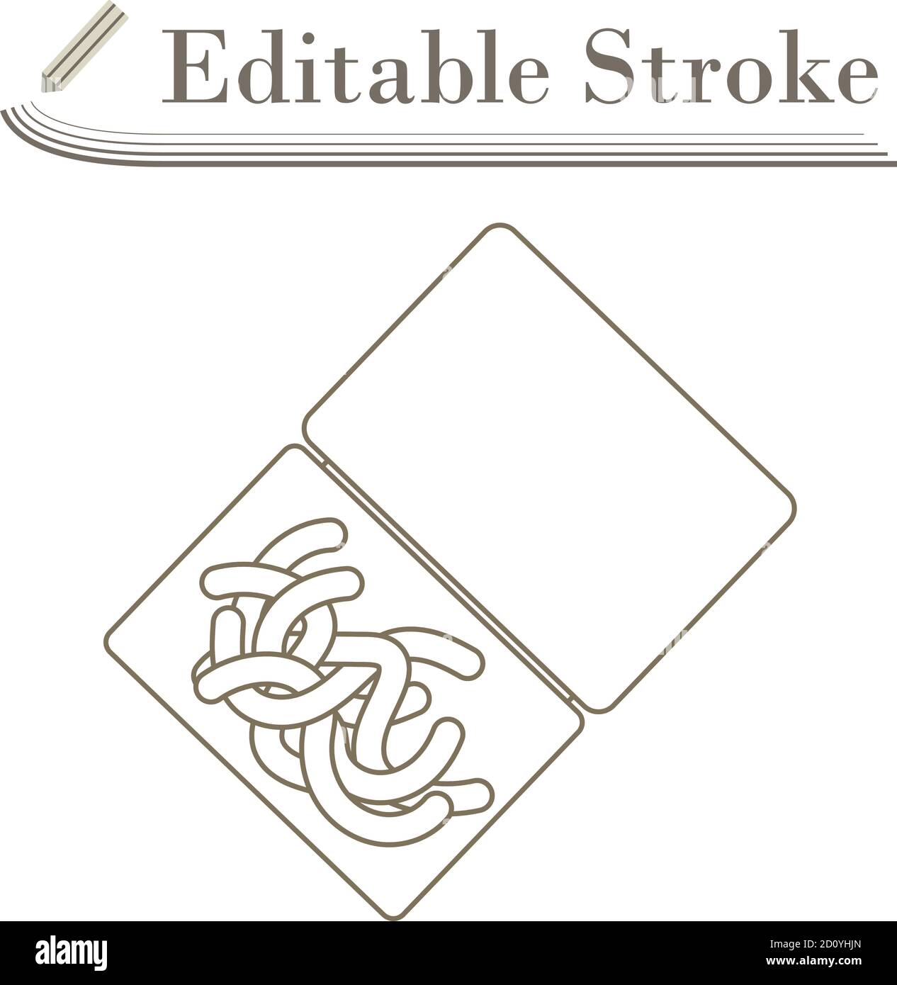 Icon Of Worm Container. Editable Stroke Simple Design. Vector Illustration. Stock Vector