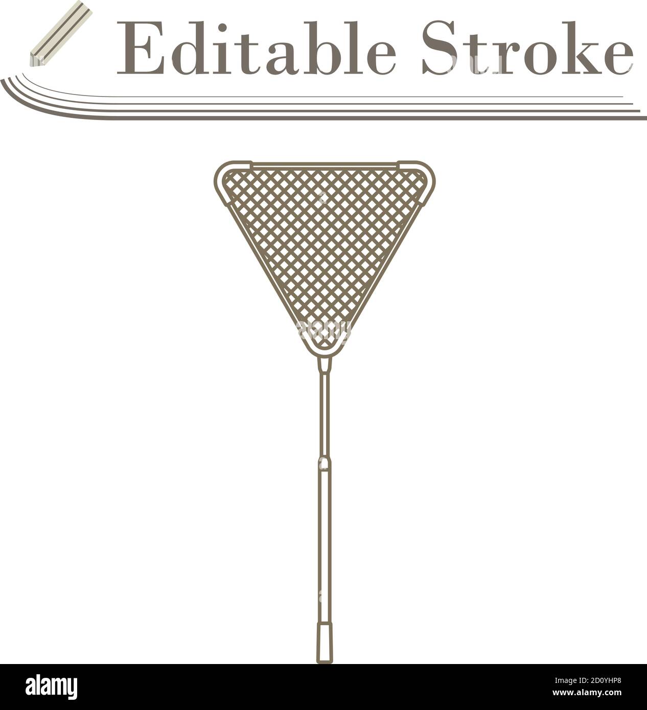 Icon Of Fishing Net. Editable Stroke Simple Design. Vector Illustration. Stock Vector
