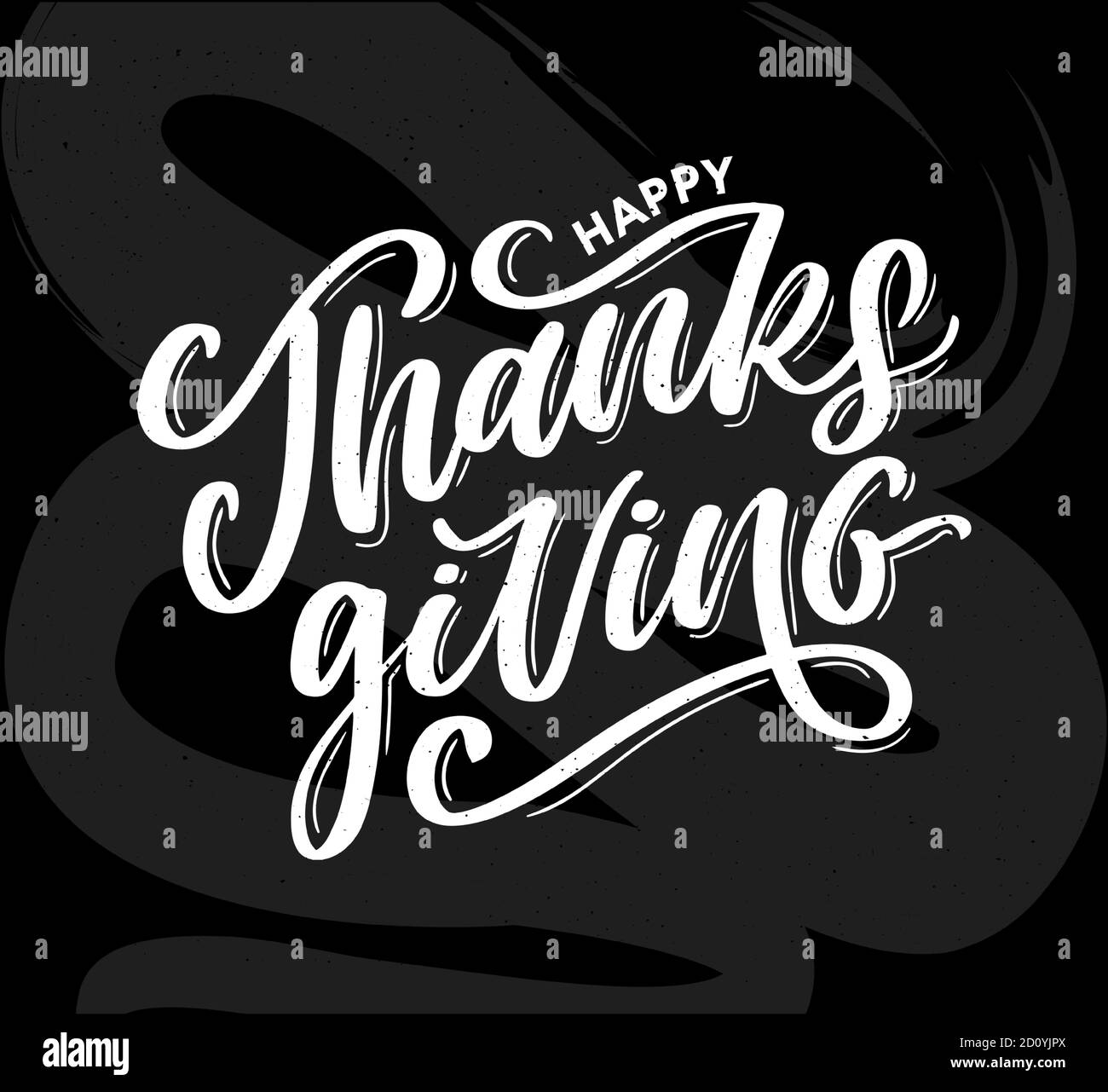 happy thanksgiving lettering calligraphy text brush vector Stock Vector ...