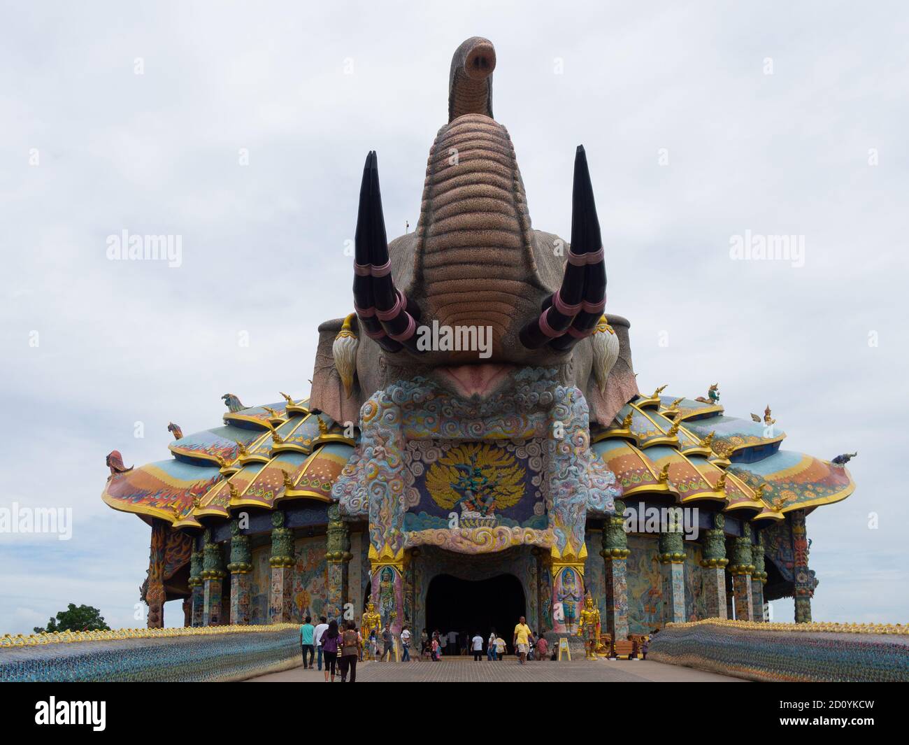 Front view of the Elephant Temple or Wat Ban Rai at the Dan Khun Thot